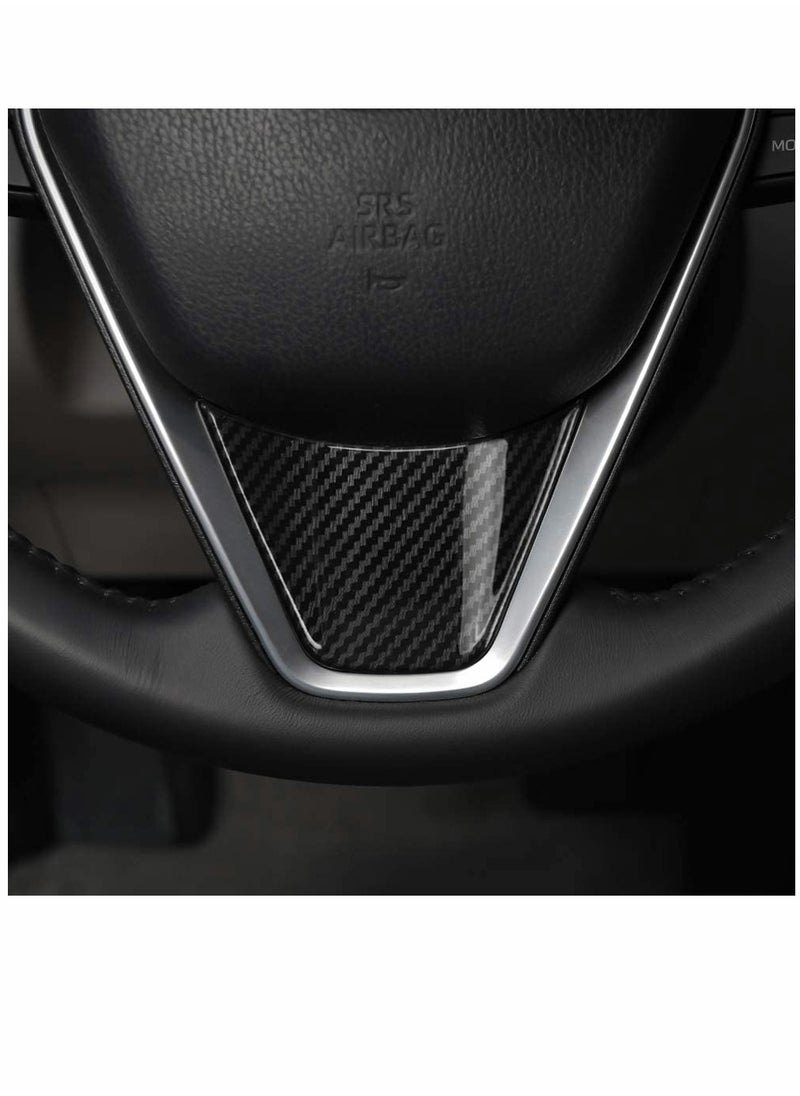 KASTWAVE - Auto ABS Steering Wheel Cover Trim Frame Sticker Sport Style - Carbon Fiber Grain, for Toyota Camry 2022 2021 2020 2019 2018, for Avalon Accessories (3pcs) - Image 1