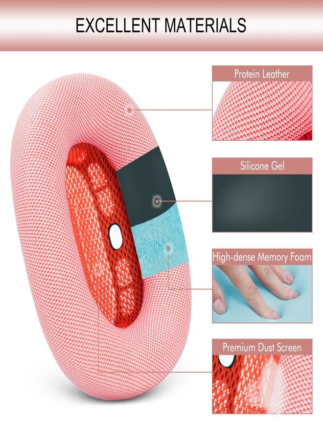 GEVO Upgraded Ear Cushions Replacement Earpads for Apple AirPods Max Headphones, Protein Leather Ear Pads Cover with Memory Foam and Magnet for AirPods Max (Pink) - Image 4