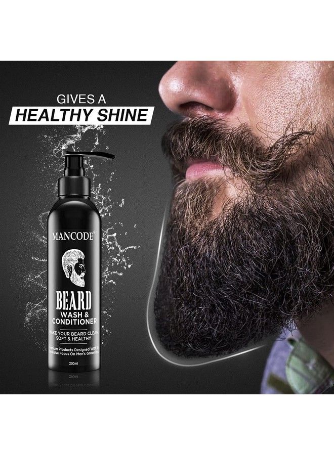 MAN CODE Mancode Beard Wash & Conditioner 200Ml ; Conditions & Cleans Beard Mustache ; Blended With Licorice Vitamin C & Aloe Vera ; Natural & Organic Beard Shampoo For Men (Pack Of 1)  - Image 3