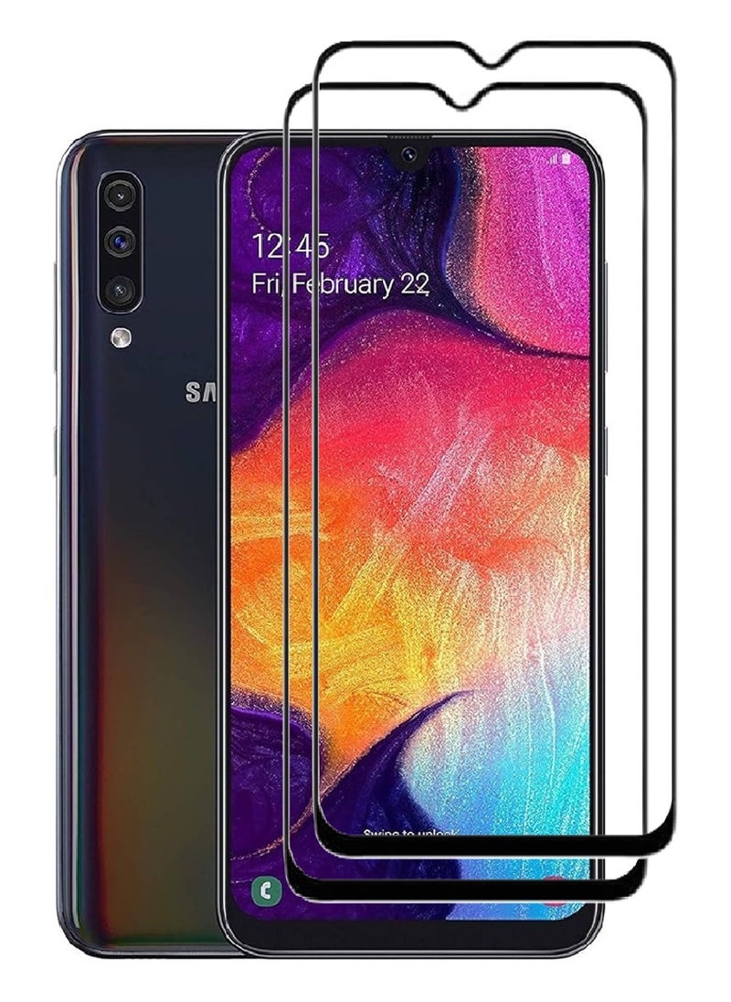 AINA 2 Pieces Tempered Glass Screen Protector 5D Designed For Samsung Galaxy A50 Full Glue Edge to Edge Full Screen Coverage And Bubble Free - Image 1