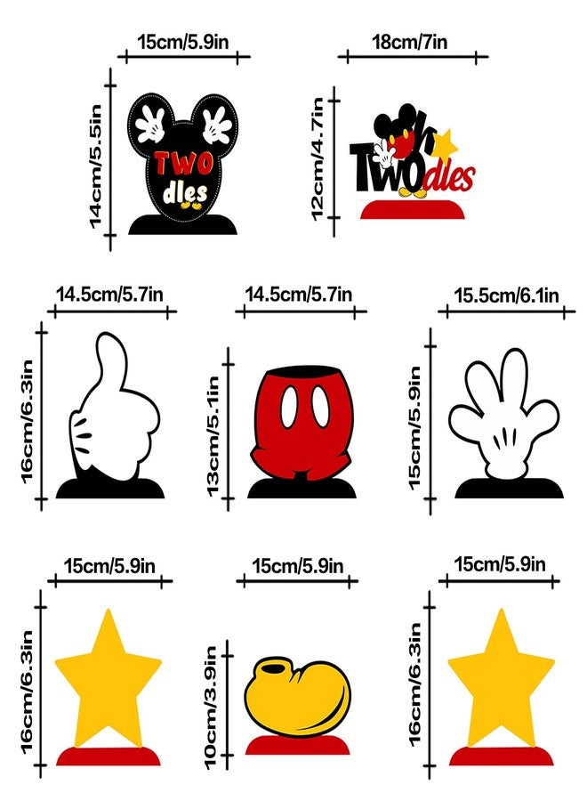 LINGTEER Oh Twodles Birthday Table Honeycomb Centerpieces - Cheers to Boys 2nd Birthday Kids Two Years Old Mouse Themed Bday Party Decorations Sign. - Image 4