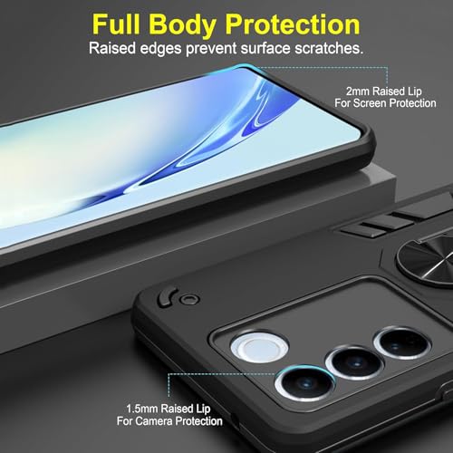 NDCOM for Vivo V27 Back Cover | Compatible with Vivo V27 5G & Vivo V27 Pro 5G | Slim Design Vivo V27 Pro Back Cover | Ring Holder Case - Image 5