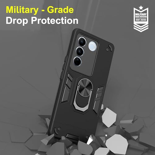 NDCOM for Vivo V27 Back Cover | Compatible with Vivo V27 5G & Vivo V27 Pro 5G | Slim Design Vivo V27 Pro Back Cover | Ring Holder Case - Image 4