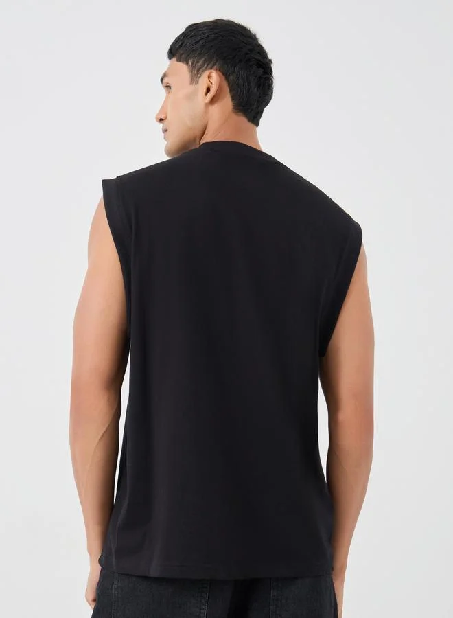 Styli Styli Woven Badge Detail Tank Top