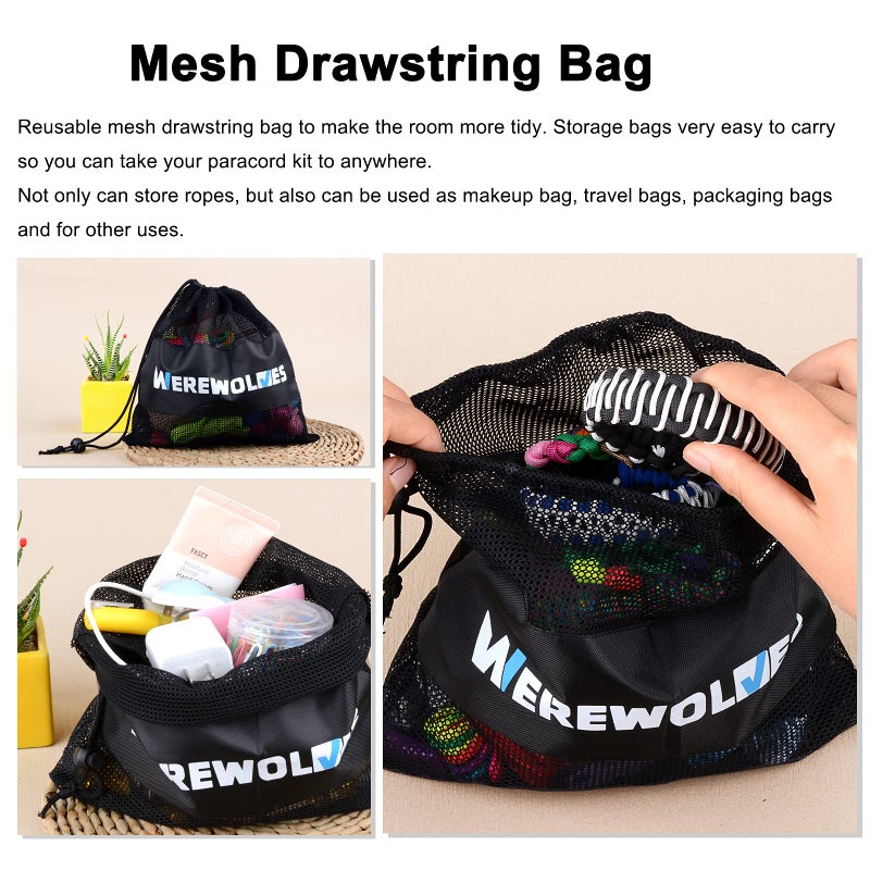 WEREWOLVES Paracord 550, 4MM Paracord 20 Colors & 2MM Micro Paracord Rope 10 Colors with Instructions Book, Paracord Bracelet Combo Crafting Kits, Parachute Cord and Complete Accessories (Fairy Tale) - Image 4