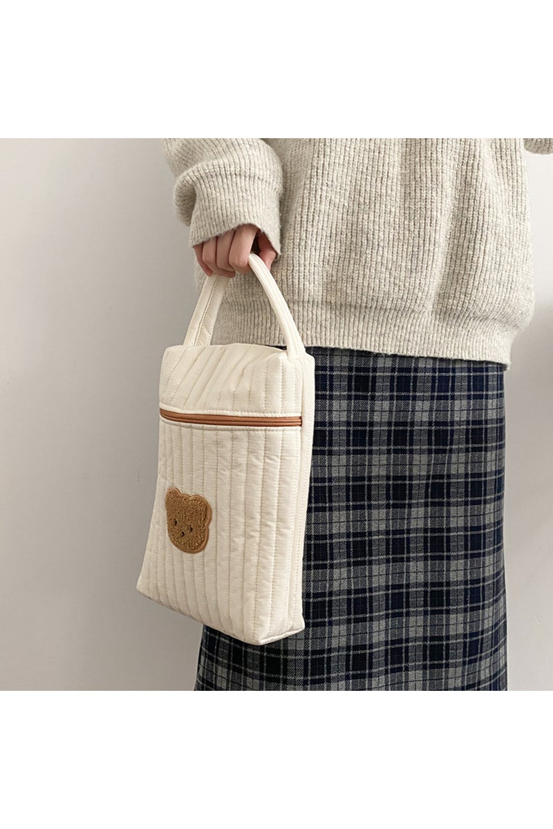 Bear Baby Diaper Bag for Mom Cotton Bear Mommy Bags Nappy Diapers Organizer Zipper Women Handbags Ma