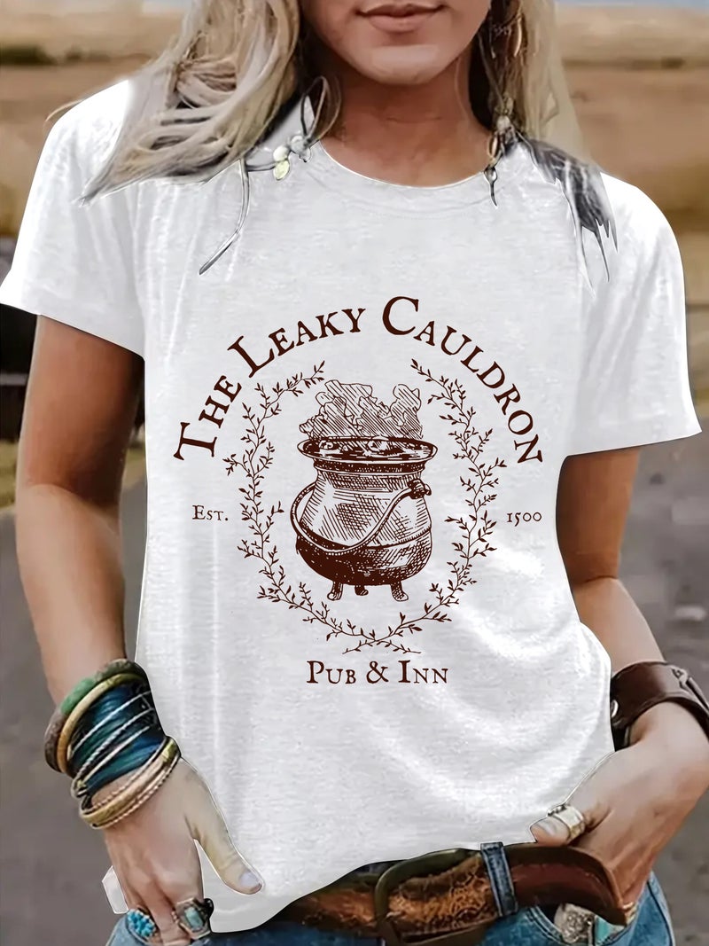 Summer Women'S Retro Pattern Round Neck Short Sleeve Casual Fashion Explosion T-Shirt - Image 1