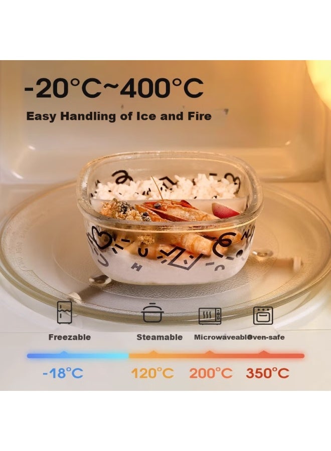 Cilock Heat-resistant Glass Food Storage Container Microwave Lunch Box Sealed Bowl Snack Fruit Box Large Capacity Refrigerator Storage Box - Image 2
