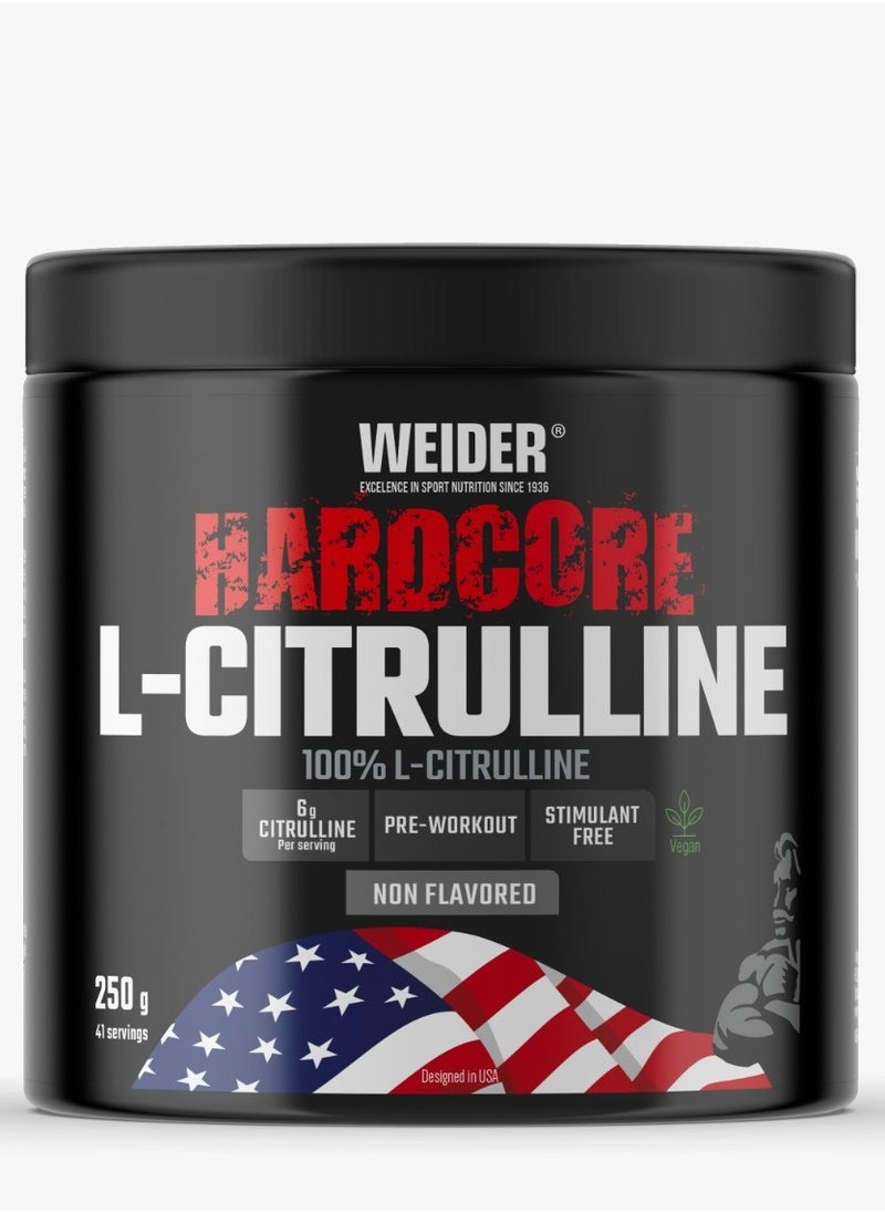 Weider Hardcore L-Citrulline 250 g - 41 servings - Non Flavored - Stimulant Free - Vegan 