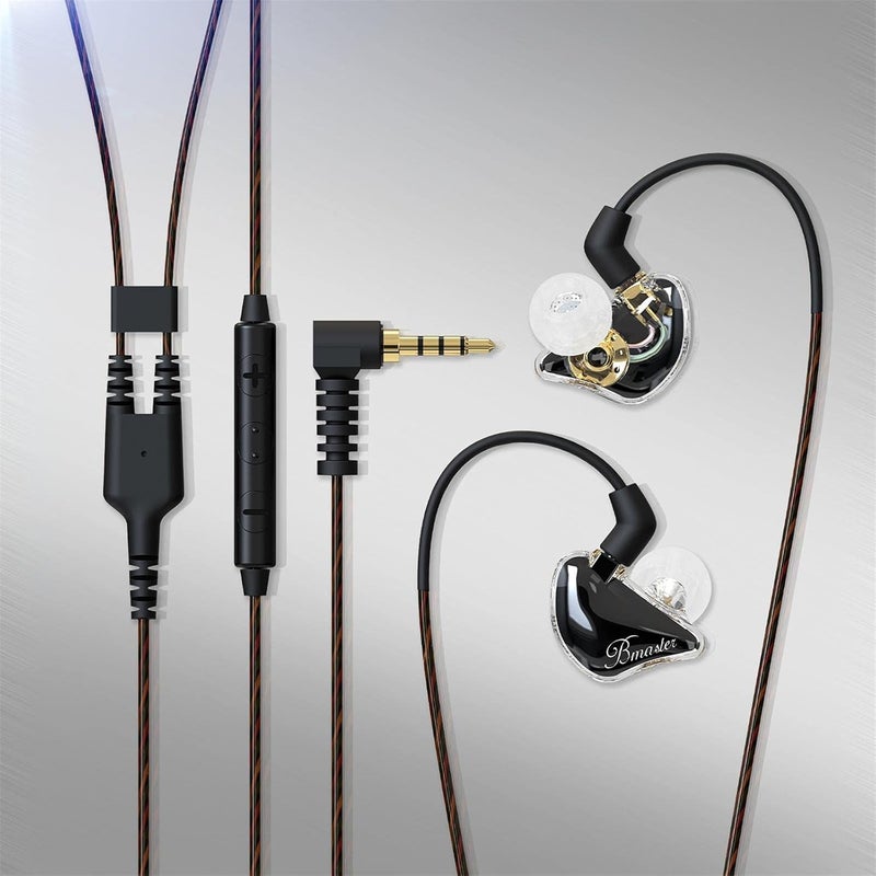 BASN Bmaster Triple Drivers in Ear Monitor Headphone with Two Detachable Cables Fit in Ear Suitable for Audio Engineer, Musician (Black) - Image 5
