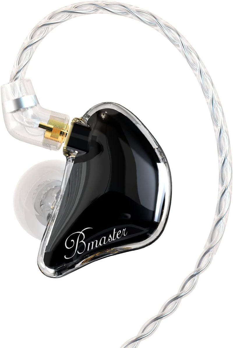 BASN Bmaster Triple Drivers in Ear Monitor Headphone with Two Detachable Cables Fit in Ear Suitable for Audio Engineer, Musician (Black) - Image 1
