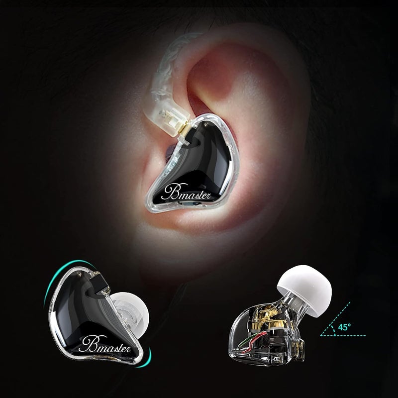 BASN Bmaster Triple Drivers in Ear Monitor Headphone with Two Detachable Cables Fit in Ear Suitable for Audio Engineer, Musician (Black) - Image 2