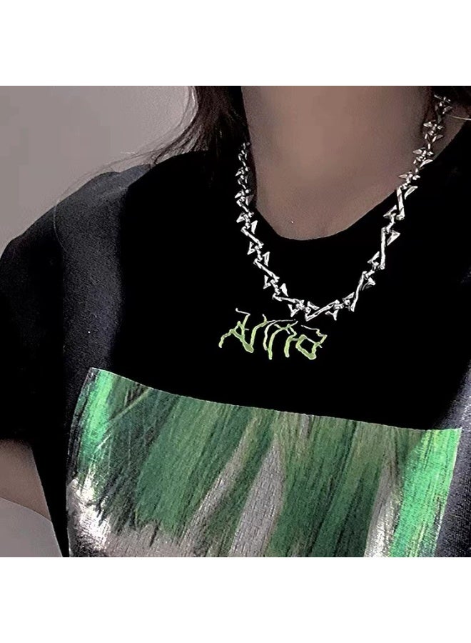 Goolsky قلادة حرف Z بتصميم عصرية للرجال - قلادة هيب هوب عصرية، فولاذ تيتانيوم غير متلاشي، ملابس يومية/هيب هوب للرجال - Image 3