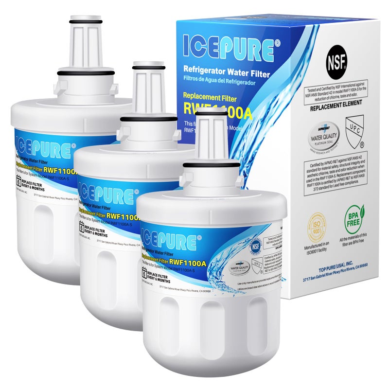 ICEPURE DA29-00003G Replacement for DA29-00003B DA29-00003A, Aqua-Pure Plus DA29-00003D DA29-00003F DA97-06317A, HAFCU1, WF289, WSS-1 WFC2201 HDX FMS-1 RWF1100A Refrigerator Water Filter 3PACK - Image 1