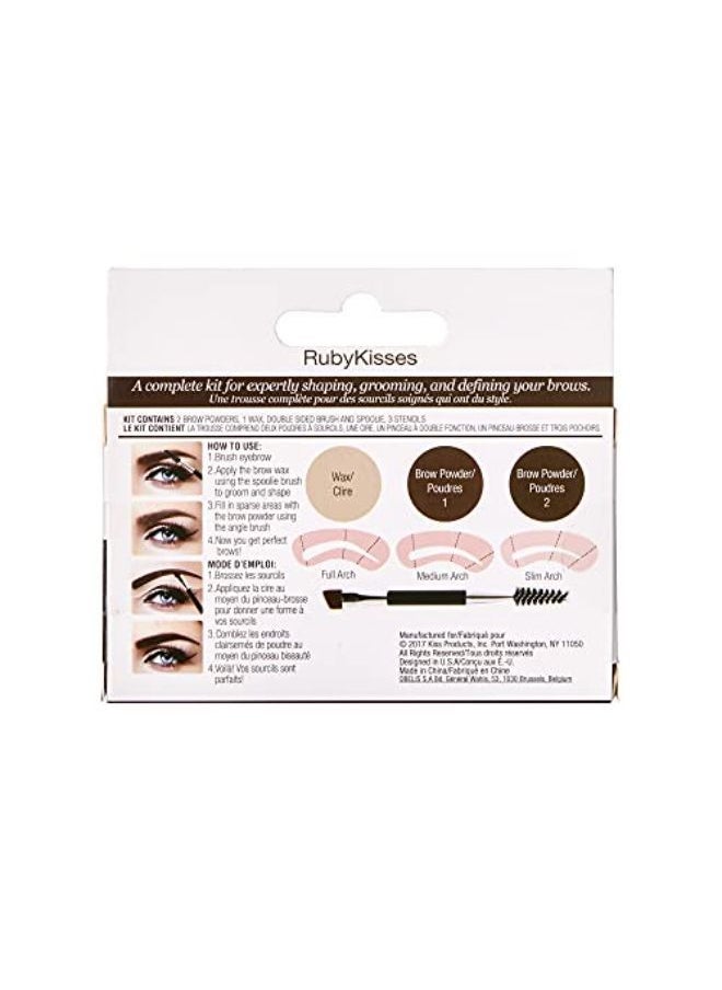 Ruby Kisses - Go Brow Eyebrow Kit, Black Dark Brown - Image 1