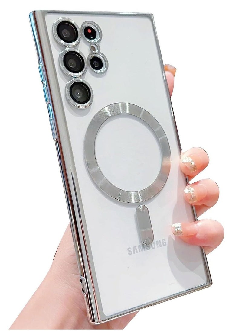 Raxoom Compatible Samsung Galaxy S23 Ultra 5G Case Magnetic with Full Camera Lens Protective for Women Girls, Cover Phone Case for Samsung Galaxy S23 Ultra Case Cover 6.8 Inches (White) - Image 1