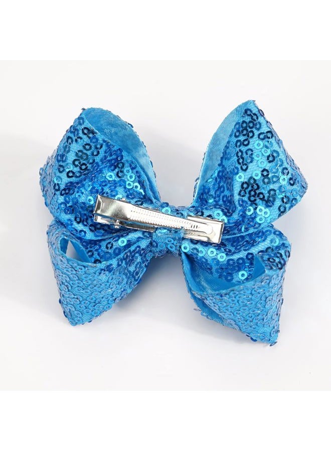 DED 30pcs Sparkly Hair Bows Clips 4 inch Glitter Sequin Bow Alligator Clips Baby Hair Accessories for Baby Girls Children Kids(15 Pair) - Image 4
