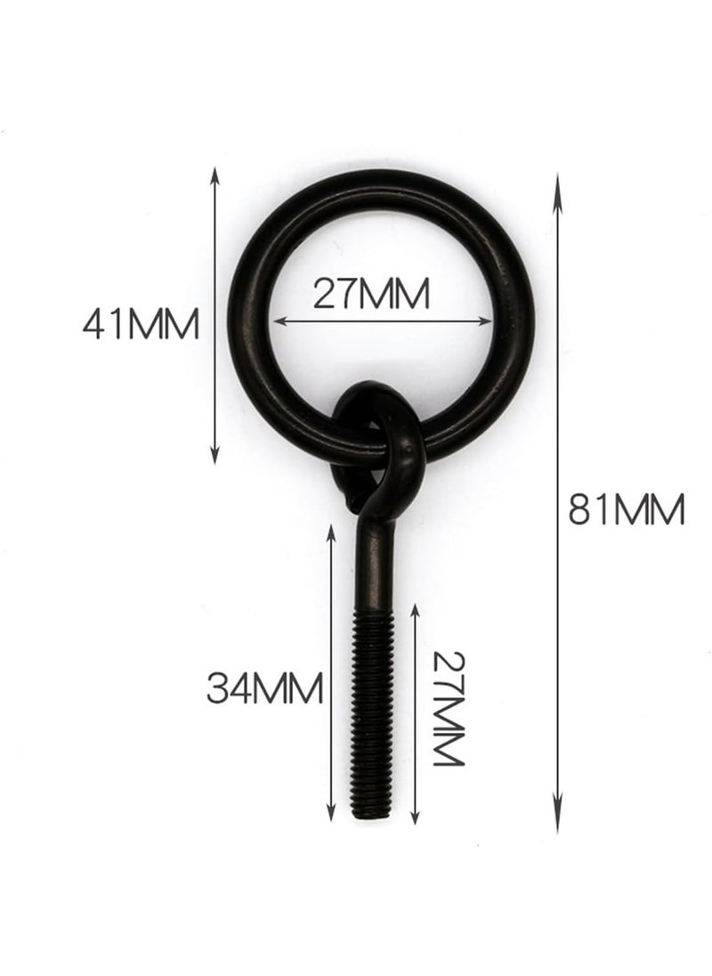 Dophee dophee 6Pcs Black Ring Handles Pulls SelfTapping Screws Knobs for Jewelry Box Drawer Dresser Cupboard Kitchen Cabinet Closet Wardrobe 81x41mm319x161  - Image 4