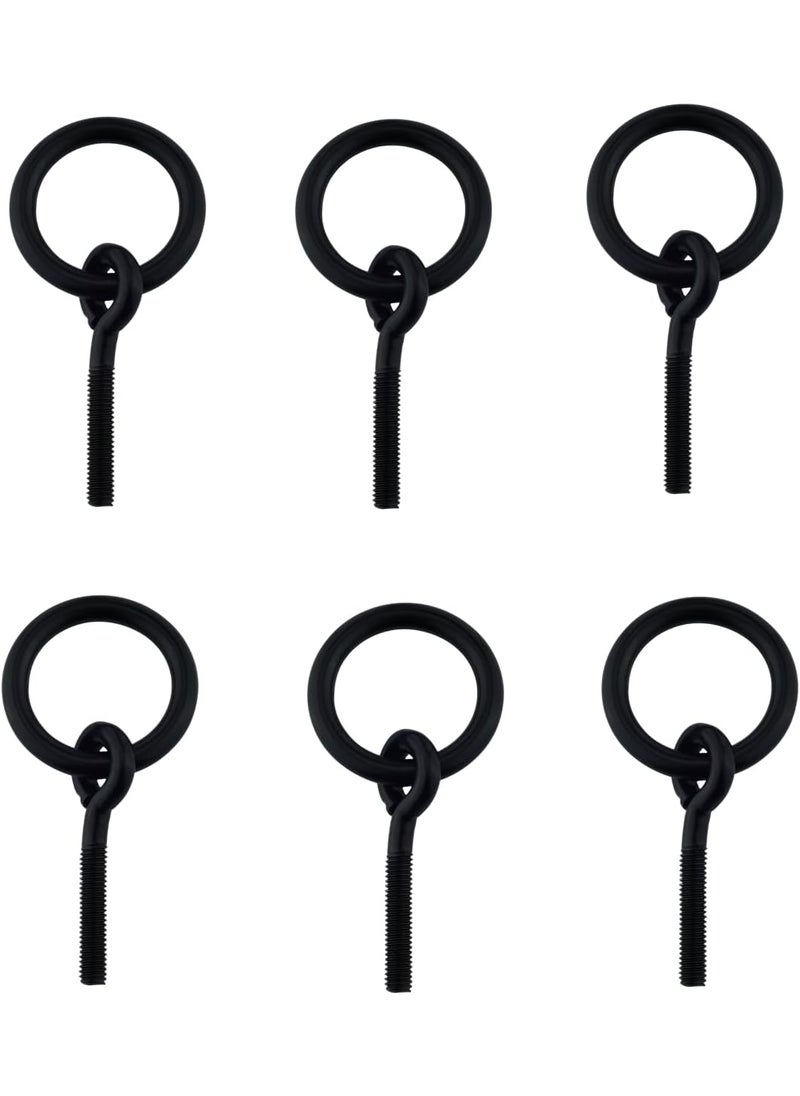 Dophee dophee 6Pcs Black Ring Handles Pulls SelfTapping Screws Knobs for Jewelry Box Drawer Dresser Cupboard Kitchen Cabinet Closet Wardrobe 81x41mm319x161  - Image 1