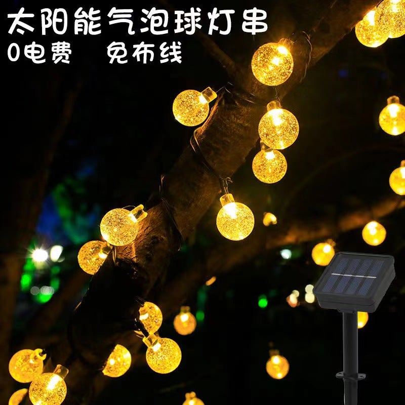 led light string wholesale remote control Bubble Ball solar light string  holiday atmosphere courtyard decoration atmosphere lamp - Image 2