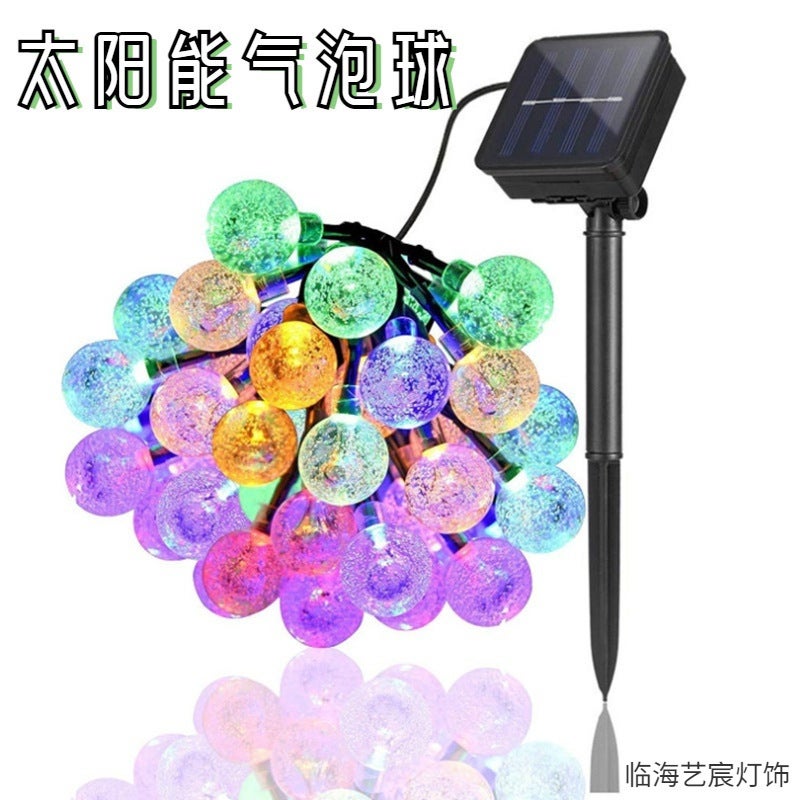 led light string wholesale remote control Bubble Ball solar light string  holiday atmosphere courtyard decoration atmosphere lamp - Image 5
