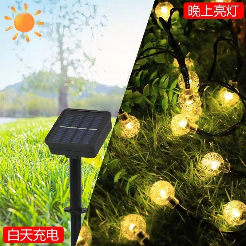led light string wholesale remote control Bubble Ball solar light string  holiday atmosphere courtyard decoration atmosphere lamp - Image 3