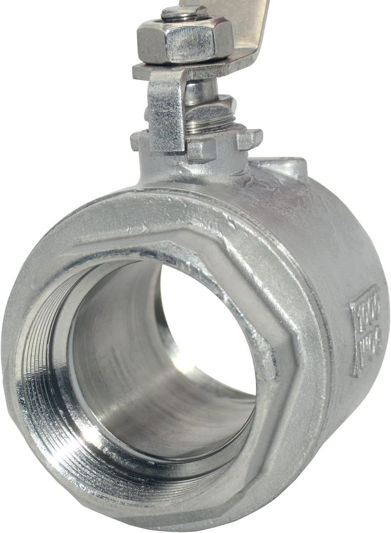 DAN SPEED 1.5" NPT Female Threaded Full Port Ball Valve with Blue Vinyl Lever Handle,316 Stainless Steel,WOG1000(1-1/2 Inch) - Image 4