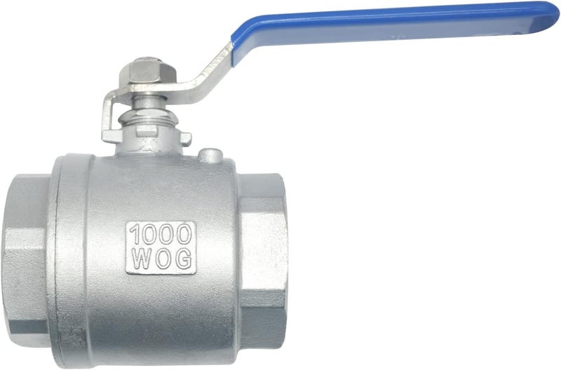 DAN SPEED 1.5" NPT Female Threaded Full Port Ball Valve with Blue Vinyl Lever Handle,316 Stainless Steel,WOG1000(1-1/2 Inch) - Image 2