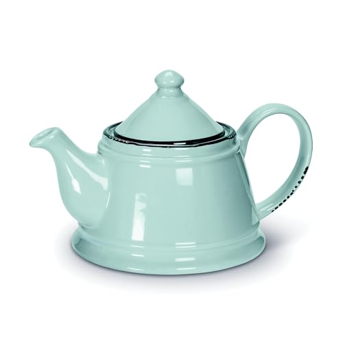 Abbott Collection Enamel Look Ceramic Teapot - Mint Green, 32oz (9" L) - Image 5