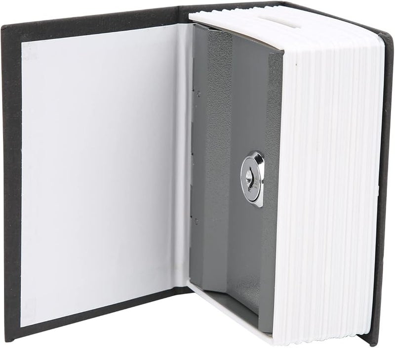 Black Book Safe with Key for Money Jewelry and Valuables Storage - Image 1