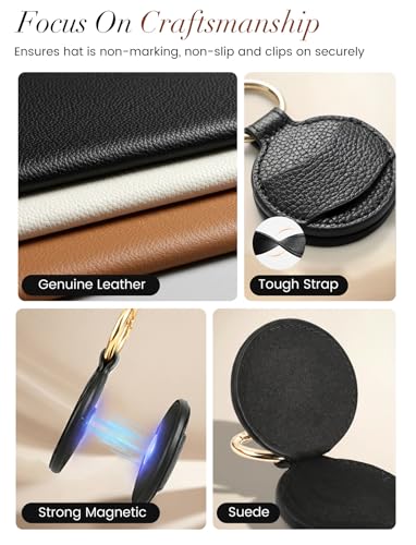 Niveaya Upgraded Magnetic Hat Clip for Hanging Sunglasses, Stylish Hat Clip for Travel Bag Luggage Backpack, Strong Magnet Hat Holder, Hands-Free, Beach Cruise Vacation Essentials, 1-Pack Black - Image 3