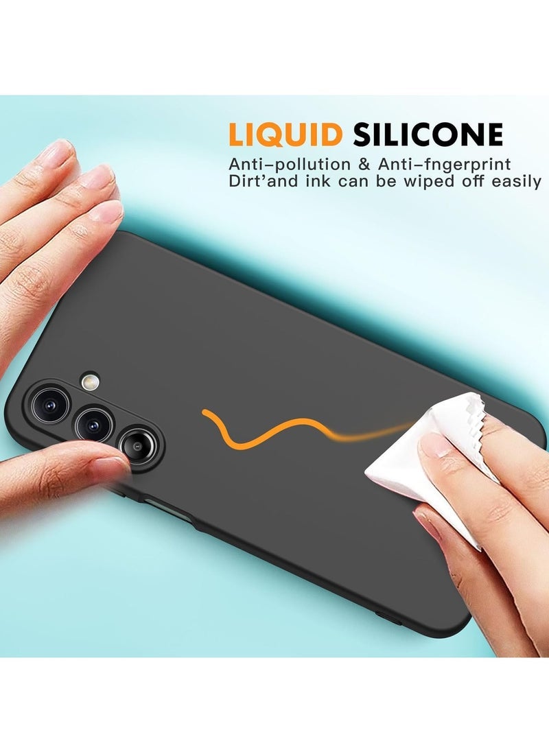 ELTRAZONE Case for Samsung Galaxy A16 4G/5G Case, 2 Pack Tempered Glass Screen Protector, Soft TPU Liquid Silicone Case, Shockproof Rubber Silicone Gel Case-Black - Image 2