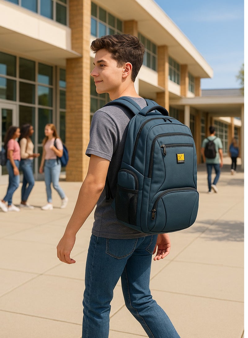 Tirol Multi-Compartment School & Travel Backpack – 17-Inch, Water-Resistant, USB Charging Port, Laptop Sleeve – Heavy Duty, Ergonomic Padded Straps - Image 5