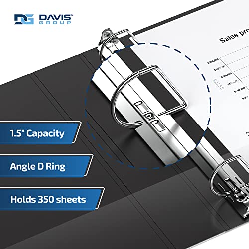 Davis Group Premium Economy 6-Pack 3-Ring Binders for School or Office, D-Ring Binders, 1.5 Inch, Black - Image 2