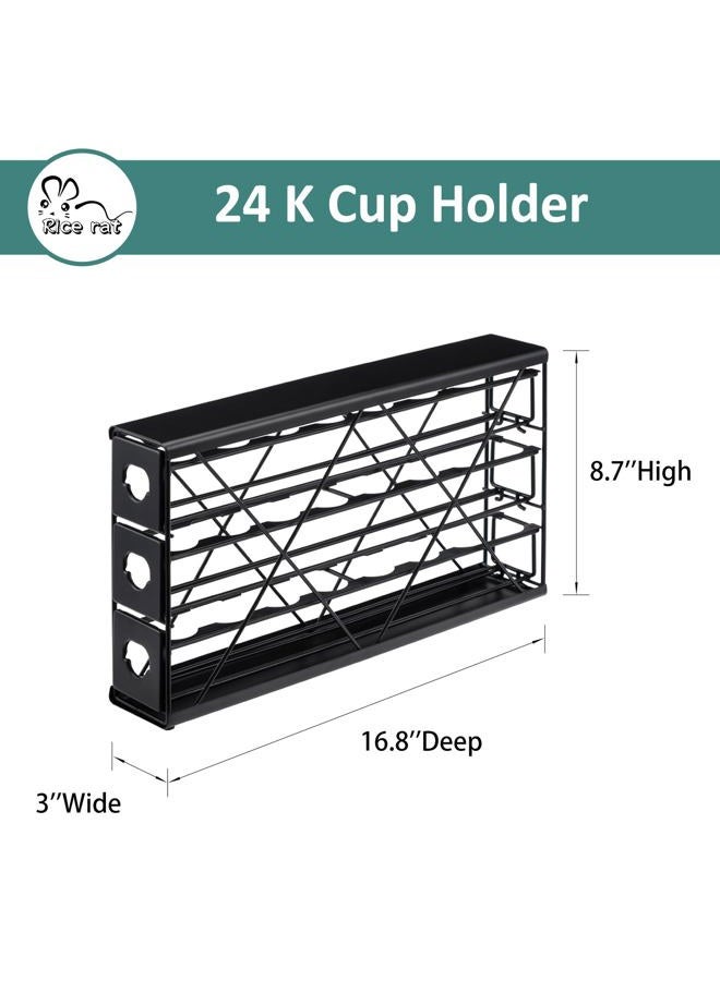 Rice rat k cup Holders for 3 Tier Coffee Pod Holder,Black Metal Space(24 pods) - Image 2