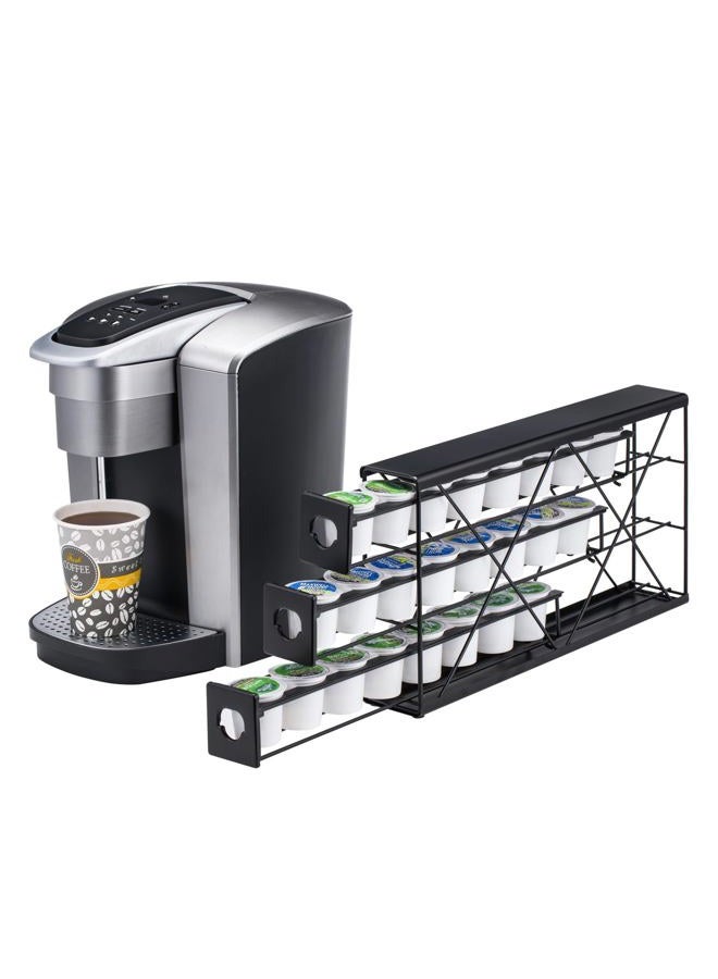 Rice rat k cup Holders for 3 Tier Coffee Pod Holder,Black Metal Space(24 pods) - Image 1