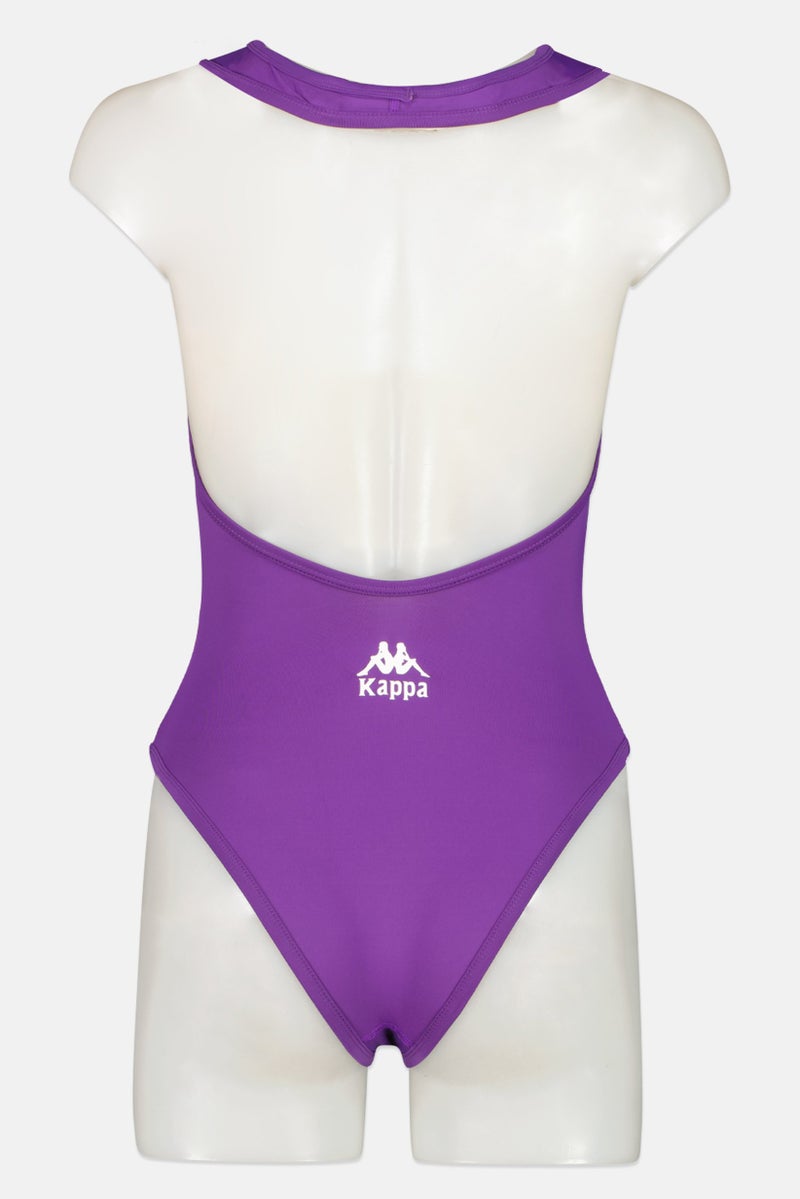 Kappa Women Brand Logo One Piece Swimwear, Purple - Image 2