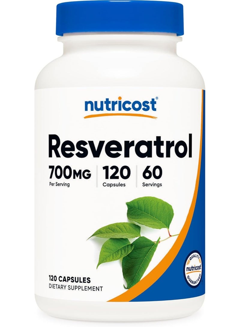 Nutricost Resveratrol 700mg; 120 Capsules - 50% Trans-Resveratrol - Image 1