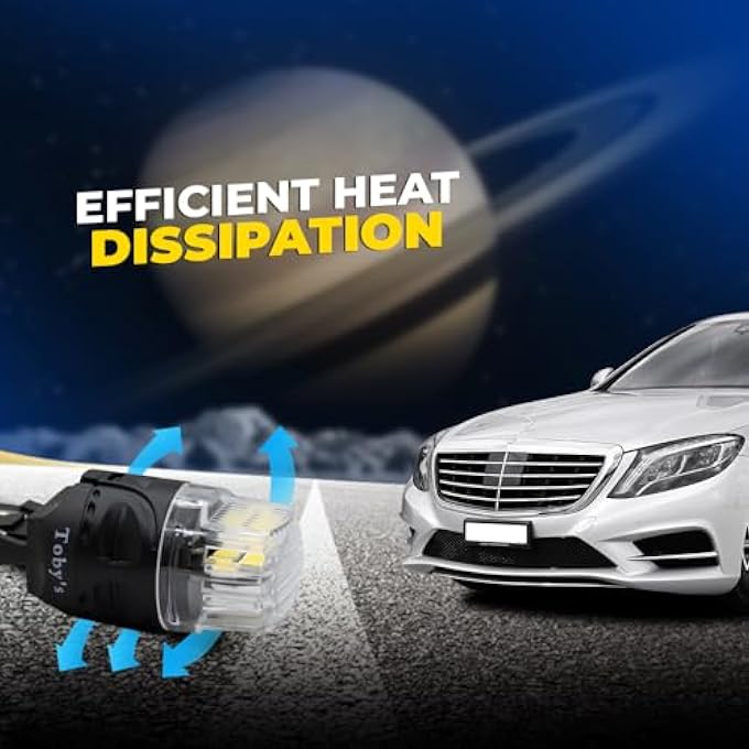 توبيز مصباح ليد T20 7443 16SMD فائق السطوع 12 فولت أبيض بديل لمبات رقاقة 4218 خالية من الأخطاء من Canbus لضوء الفرامل الاحتياطي للرجوع للخلف، عبوة من قطعتين - Image 3