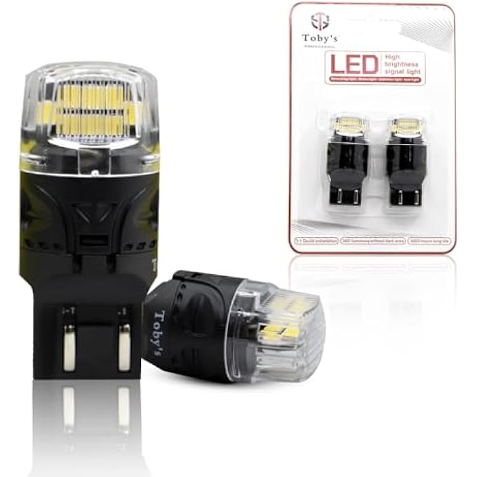 توبيز مصباح ليد T20 7443 16SMD فائق السطوع 12 فولت أبيض بديل لمبات رقاقة 4218 خالية من الأخطاء من Canbus لضوء الفرامل الاحتياطي للرجوع للخلف، عبوة من قطعتين - Image 1