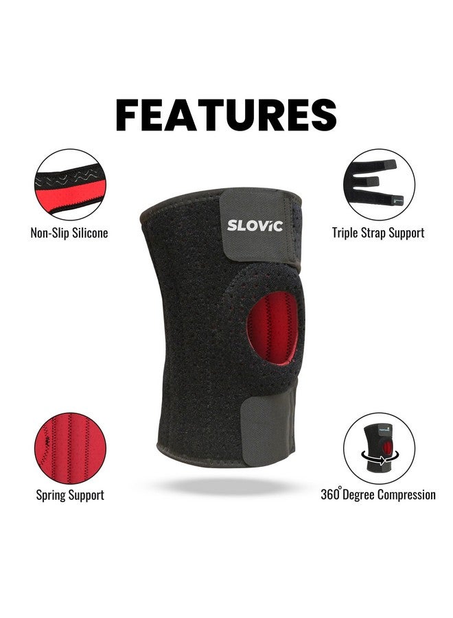 SLOVIC Knee Support For Men Gym | Knee Caps For Women For Pain Relief| Knee Support For Men Sports| Knee Cap For Men Pain Relief| Knee Pain Relief Products | Knee Support For Arthritis Pain| Free Size - Image 4