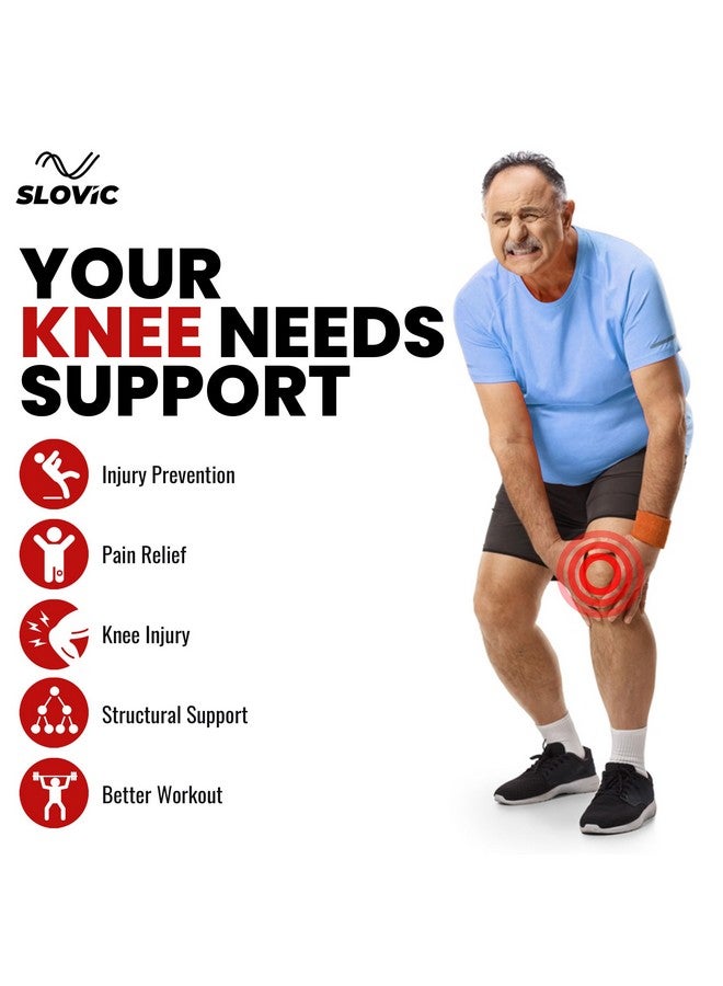 SLOVIC Knee Support For Men Gym | Knee Caps For Women For Pain Relief| Knee Support For Men Sports| Knee Cap For Men Pain Relief| Knee Pain Relief Products | Knee Support For Arthritis Pain| Free Size - Image 5