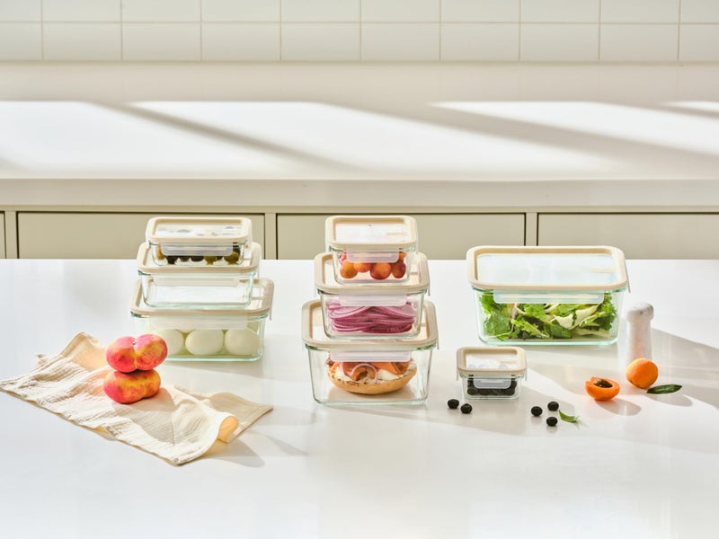 Glasslock Sens 16Pcs Glass Food Storage Set â€“ Airtight & Leakproof, 8 Different Sizes, Anti Slip Lid, Microwave & Oven Safe, Perfect for Meal prep, Lunch Box, Nestable & Stackable, Pantry Storage - Image 5