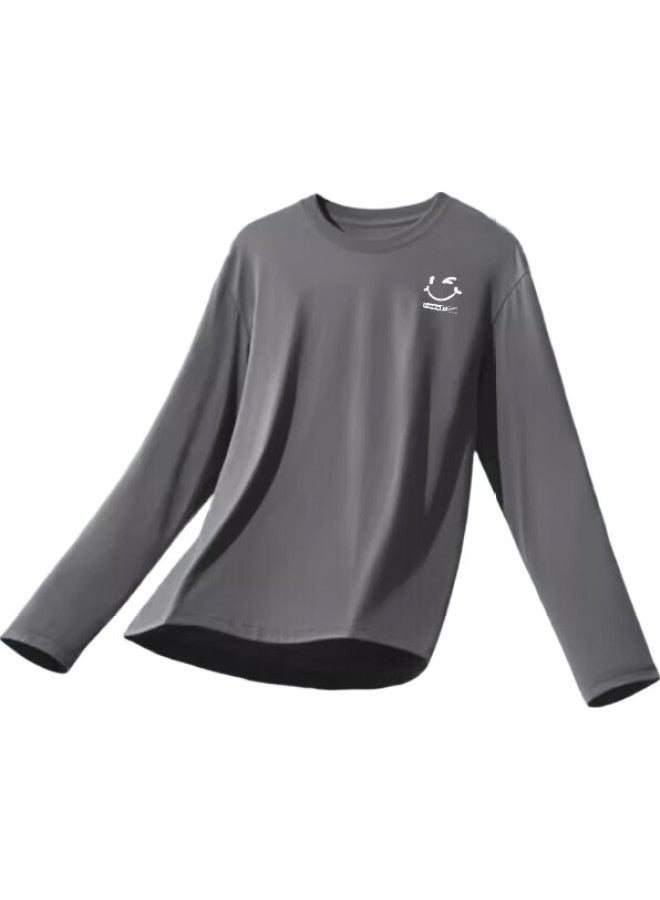 Pull Back Warrior Long-Sleeve T-Shirt For Men, Spring And Autumn Pure Cotton Breathable Round Neck Sports Long-Sleeve Versatile Top Men'S Clothing Black M - Image 3