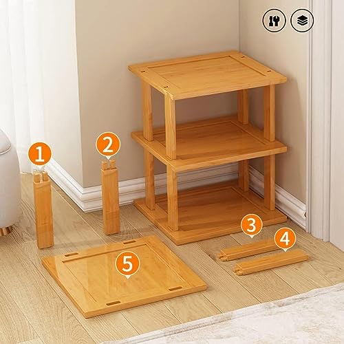 Ash  Roh Ash & Roh Wooden Shoe Rack Organizer, Space Saving Shoe Storage Stand for Entryway, Doorway, Balcony and Hallway (Single Pair, 3) - Image 4