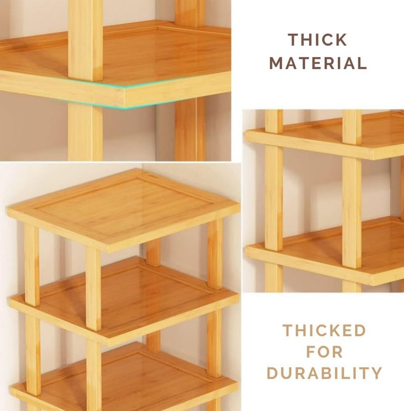 Ash  Roh Ash & Roh Wooden Shoe Rack Organizer, Space Saving Shoe Storage Stand for Entryway, Doorway, Balcony and Hallway (Single Pair, 3) - Image 3