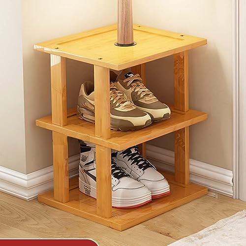 Ash  Roh Ash & Roh Wooden Shoe Rack Organizer, Space Saving Shoe Storage Stand for Entryway, Doorway, Balcony and Hallway (Single Pair, 3) - Image 5