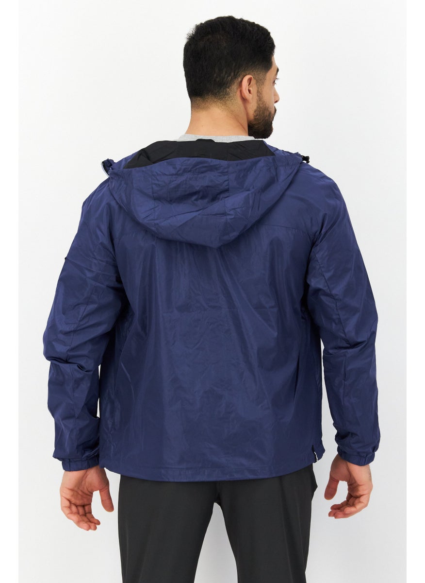 Replay - Men Plain Windbreaker Jacket, Blue - Image 1