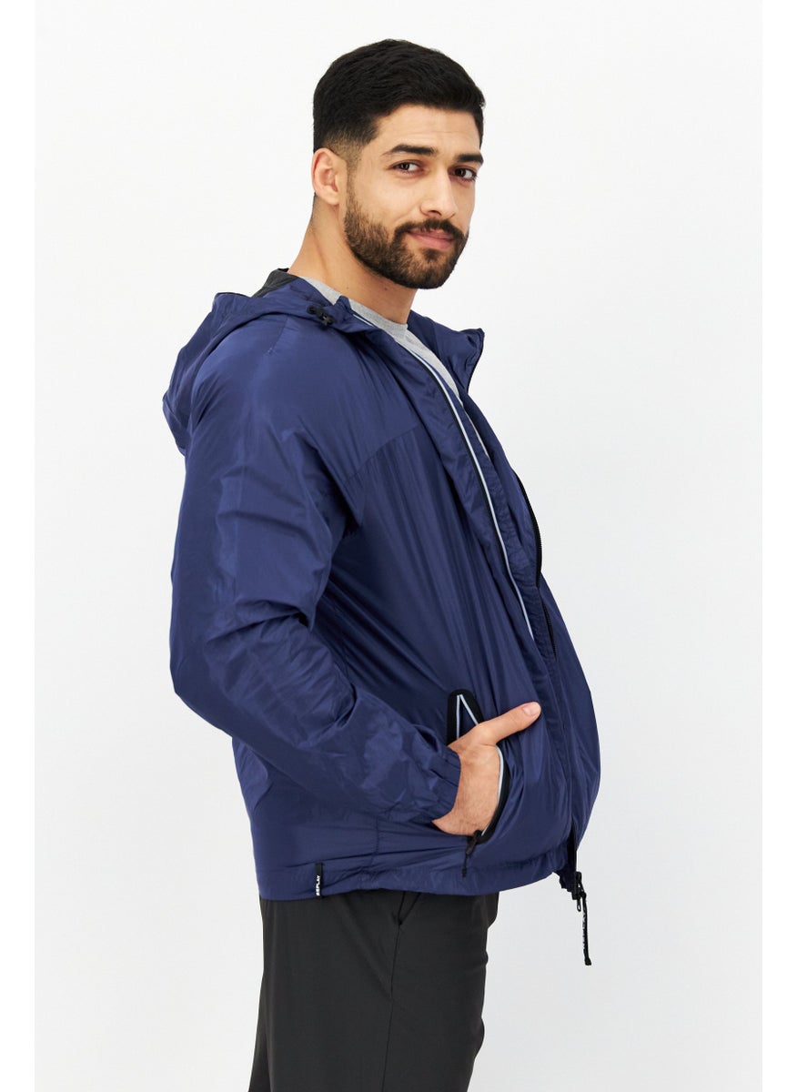 Replay - Men Plain Windbreaker Jacket, Blue - Image 1