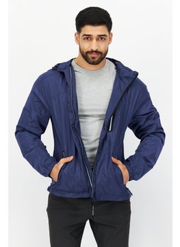 Men Plain Windbreaker Jacket, Blue